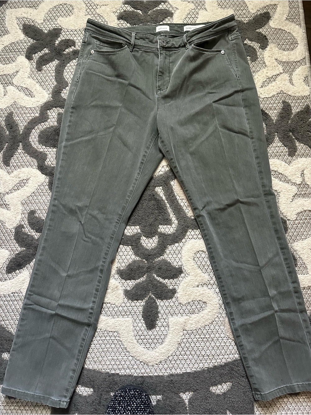 J. Jill Slim Ankle Jeans in Olive Gray